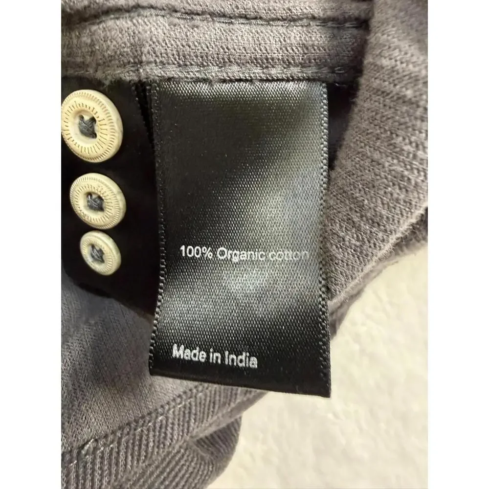 Wellen Corduroy Shirt Mens Large Dark Gray Huckberry Organic Cotton Button Down - Picture 4 of 6